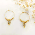 Boucle d'oreilles créoles VARANASI - Labradorite