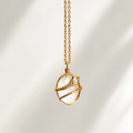 Collier Serpent - Cristal de roche - plaqué or