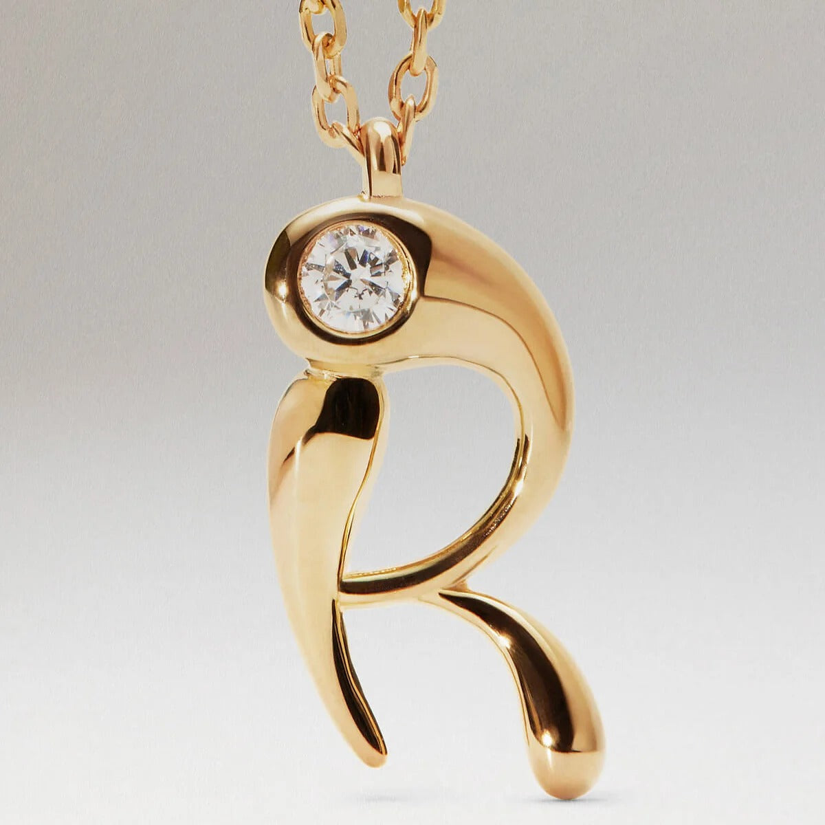 Collier Lettre R Initiale pendentif