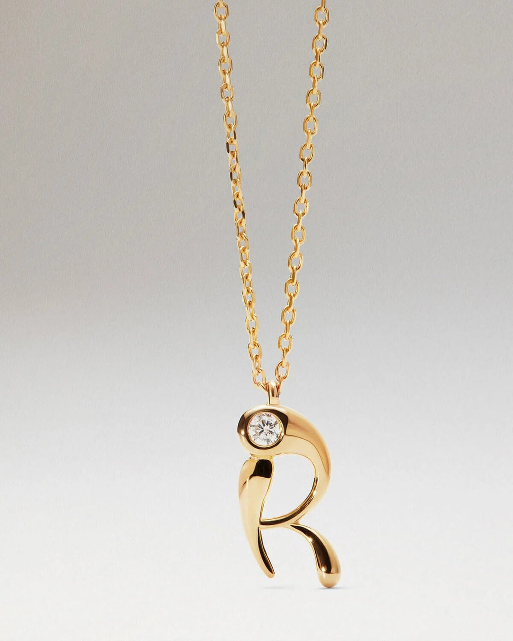 Collier Lettre R Initiale pendentif