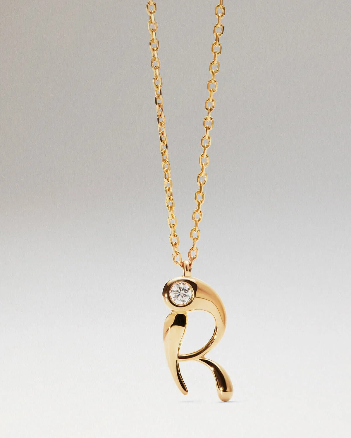 Collier Lettre R Initiale pendentif