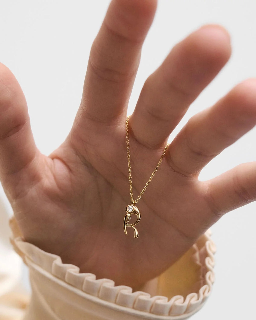 Collier Lettre R Initiale pendentif